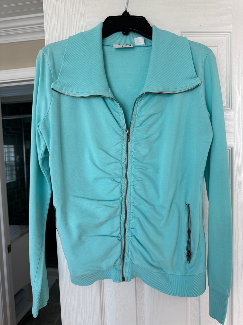 Nordstrom Turquoise Zip-Front Bomber Jacket
